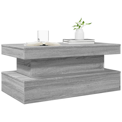 Konferenční Stolek S Led Osvětlením Šedý Sonoma 90 X 50 X 40 Cm