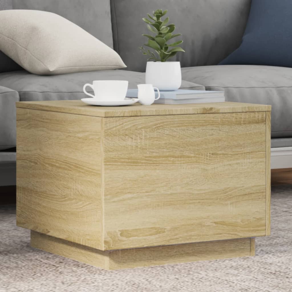 Konferenční Stolek S Led Osvětlením 50 X 50 X 40 Cm
