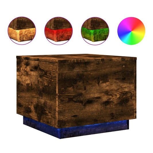 Konferenční Stolek S Led Osvětlením 50 X 50 X 40 Cm