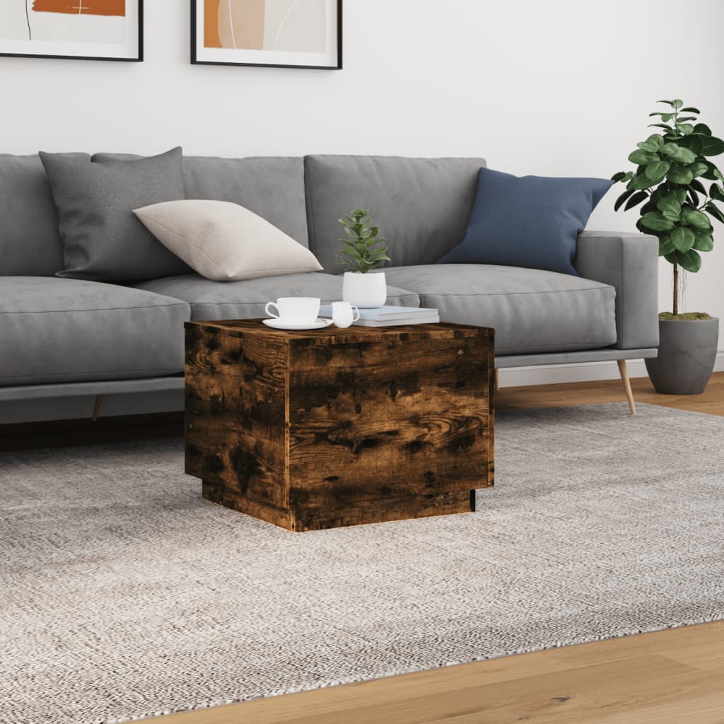 Konferenční Stolek S Led Osvětlením 50 X 50 X 40 Cm