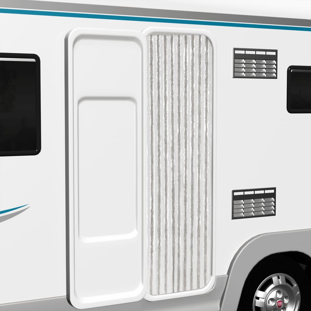 Závěs Proti Hmyzu Světle Šedý A Bílý Žinylka Světle Šedá A Bílá