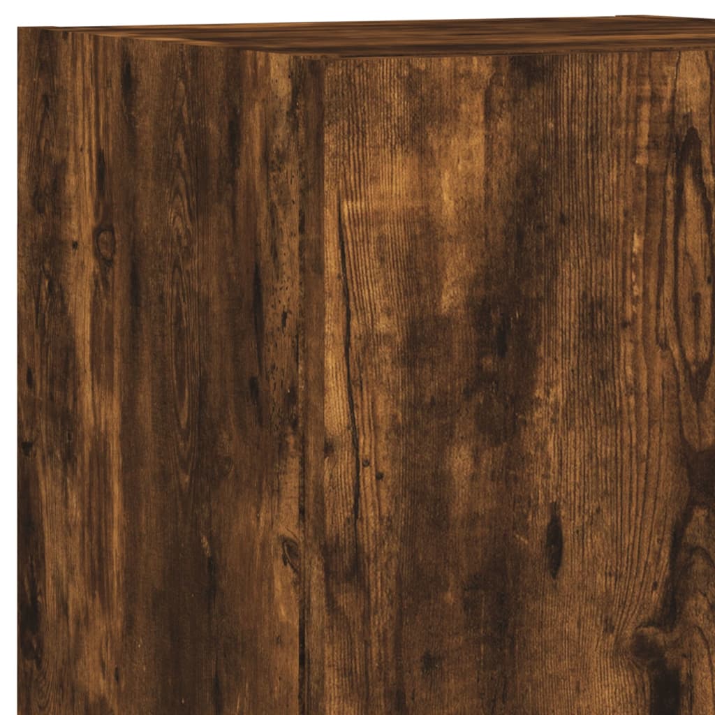 5Dílná Obývací Stěna S Led Kouřový Dub Kompozitní Dřevo
