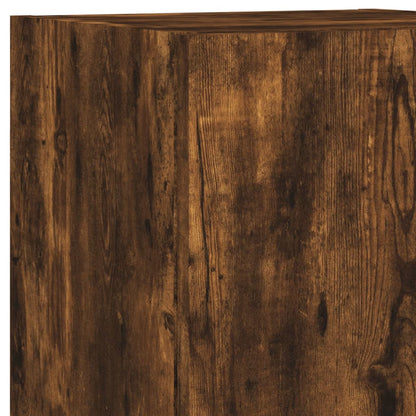 5Dílná Obývací Stěna S Led Kouřový Dub Kompozitní Dřevo