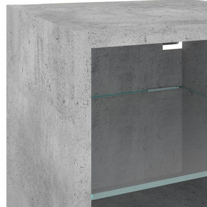 6Dílná Obývací Stěna S Led Betonově Šedá Kompozitní Dřevo