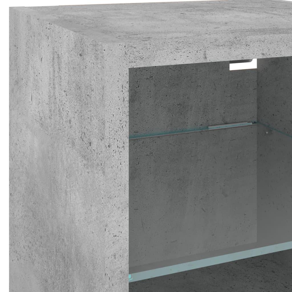 6Dílná Obývací Stěna S Led Betonově Šedá Kompozitní Dřevo