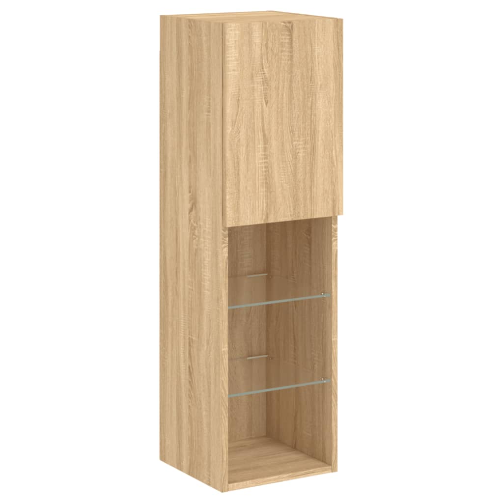 4Dílná Obývací Stěna S Led Kompozitní Dřevo