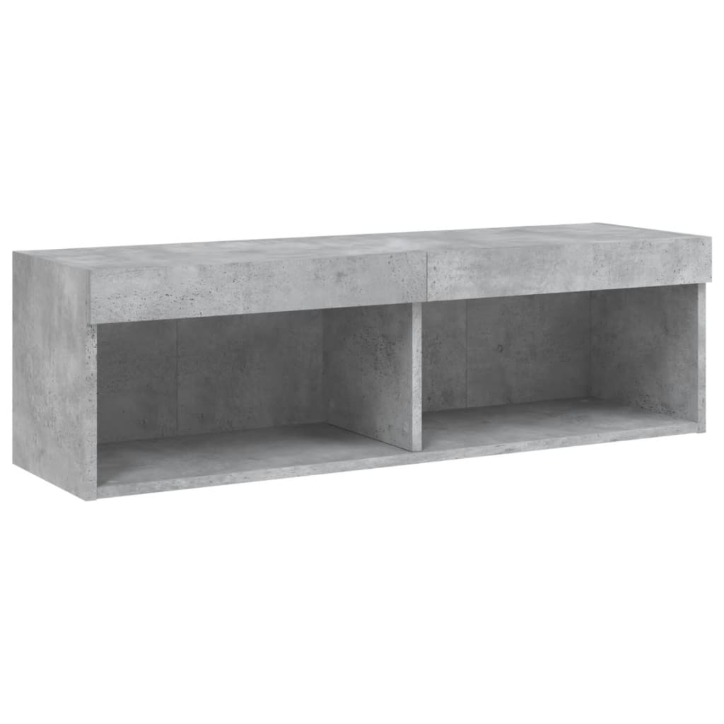 5Dílná Obývací Stěna S Led Betonově Šedá Kompozitní Dřevo