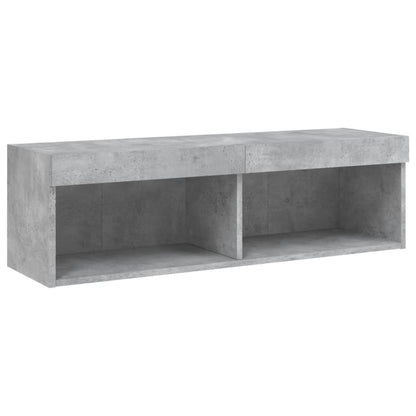 5Dílná Obývací Stěna S Led Betonově Šedá Kompozitní Dřevo