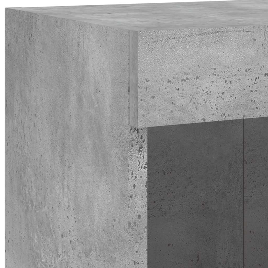 6Dílná Obývací Stěna S Led Betonově Šedá Kompozitní Dřevo