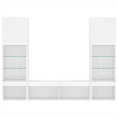 5Dílná Obývací Stěna S Led Osvětlením Kompozitní Dřevo