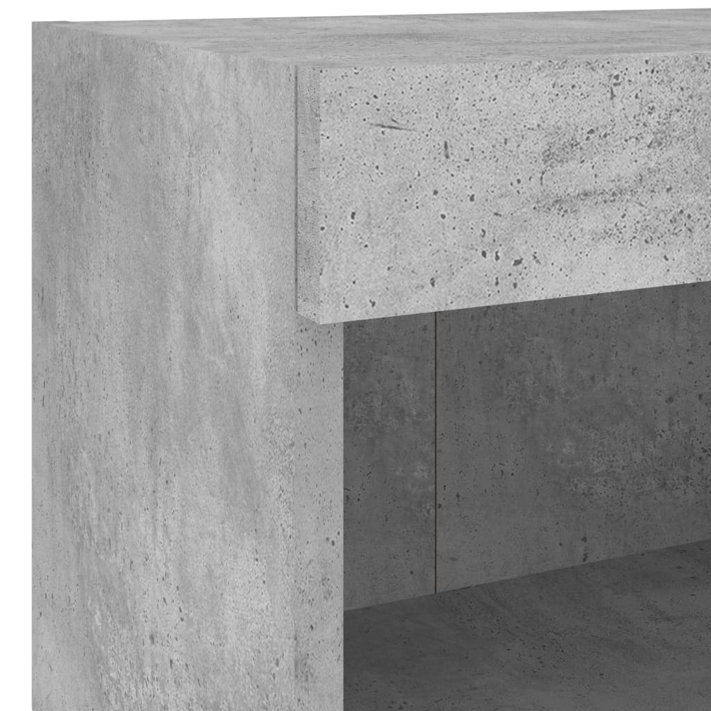 5Dílná Obývací Stěna S Led Betonově Šedá Kompozitní Dřevo