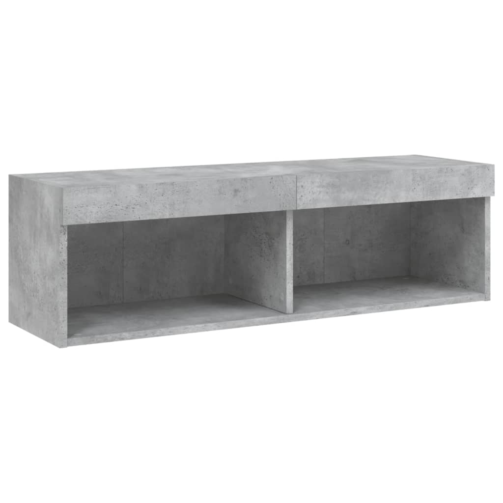 5Dílná Obývací Stěna S Led Betonově Šedá Kompozitní Dřevo