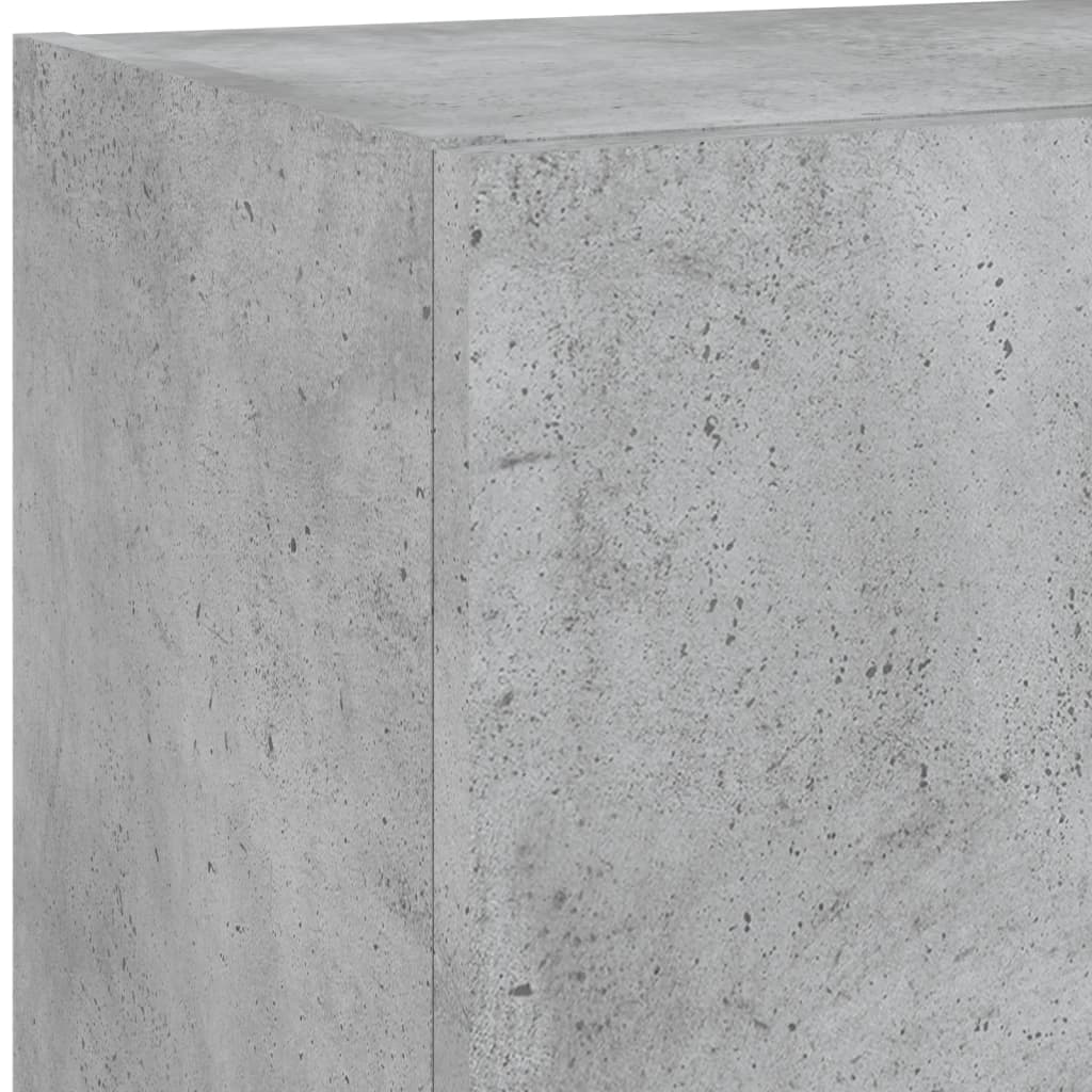5Dílná Obývací Stěna S Led Betonově Šedá Kompozitní Dřevo