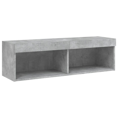 6Dílná Obývací Stěna S Led Betonově Šedá Kompozitní Dřevo