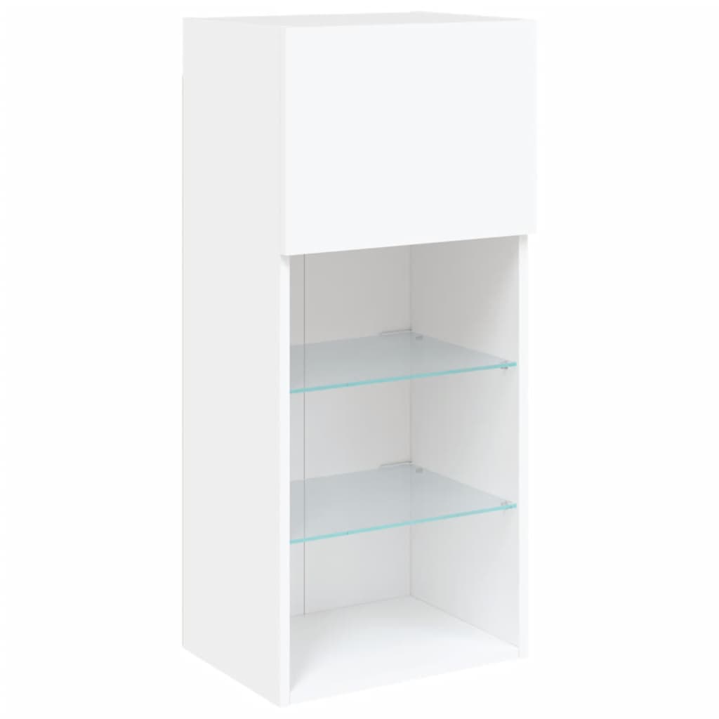 5Dílná Obývací Stěna S Led Osvětlením Bílá Kompozitní Dřevo