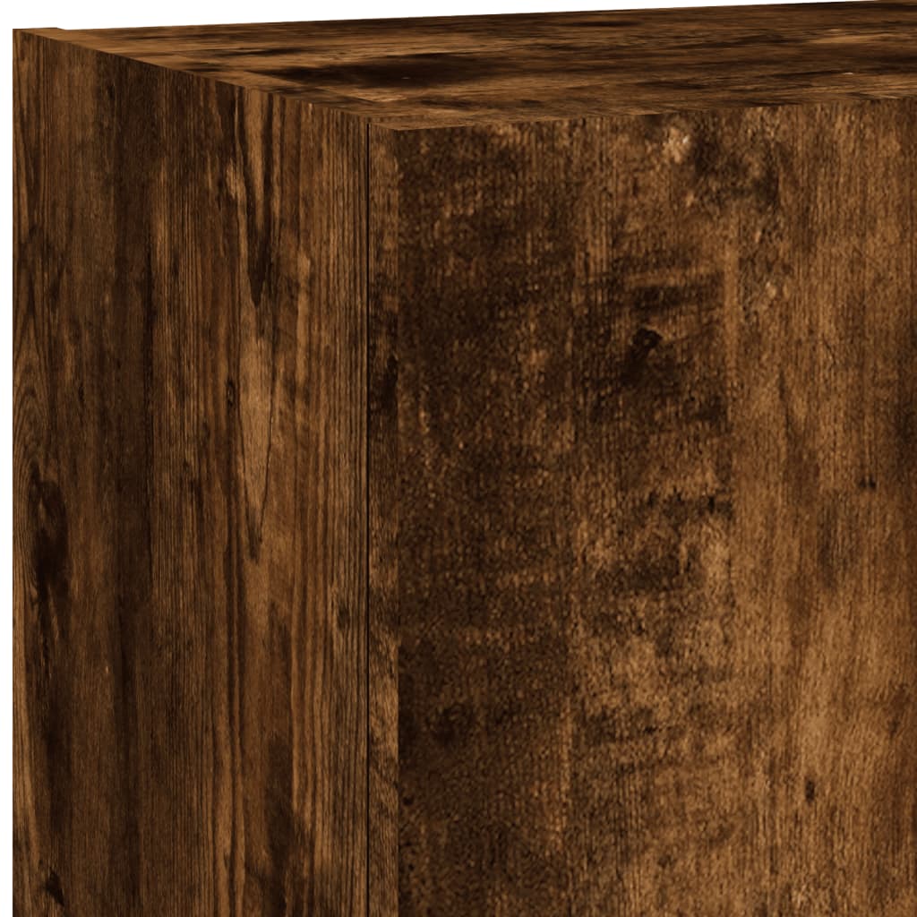 5Dílná Obývací Stěna S Led Kouřový Dub Kompozitní Dřevo