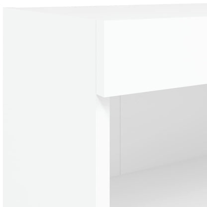 8Dílná Obývací Stěna S Led Osvětlením Bílá