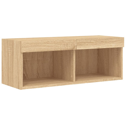 8Dílná Obývací Stěna S Led Osvětlením Dub Sonoma