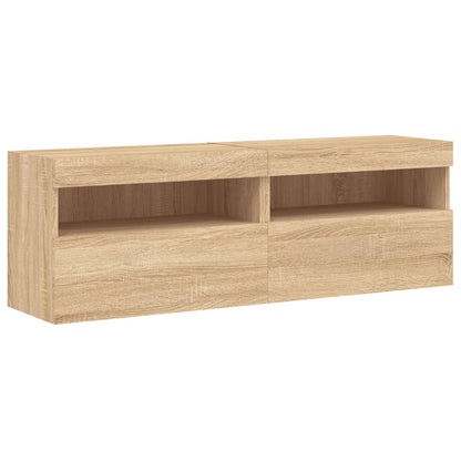 8Dílná Obývací Stěna S Led Osvětlením Dub Sonoma