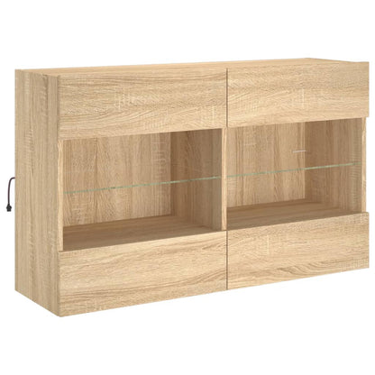 6Dílná Obývací Stěna S Led Osvětlením Dub Sonoma