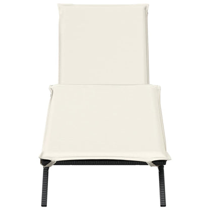 Zahradní Lehátko S Poduškou Černé Polyratan