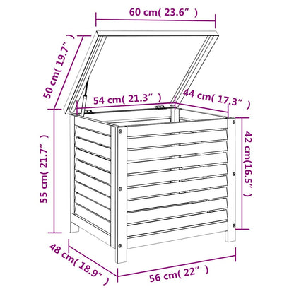 Zahradní Úložný Box 60 X 50 X 55 Cm Masivní Eukalyptové Dřevo