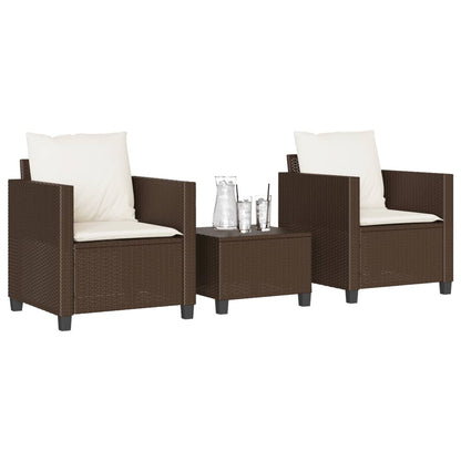 3Dílný Bistro Set S Poduškami Šedý Polyratan