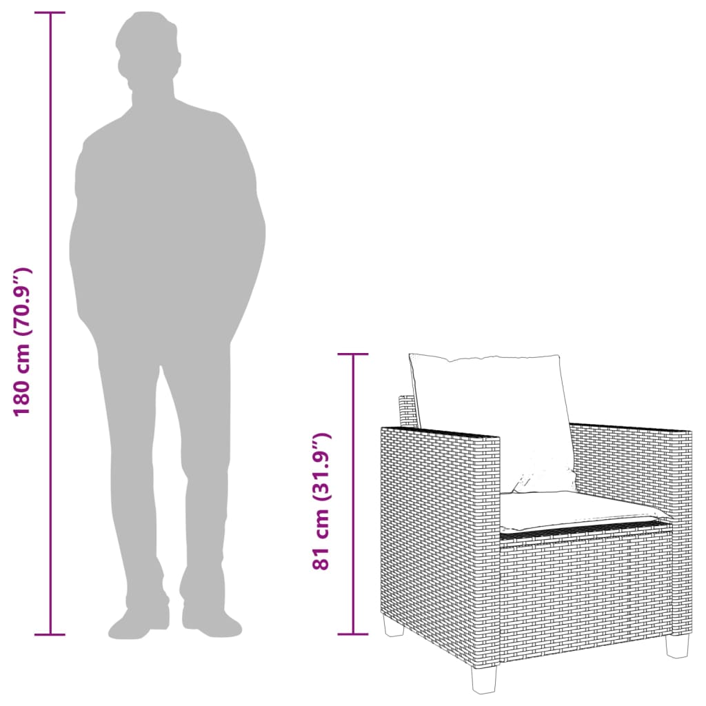 3Dílný Bistro Set S Poduškami Šedý Polyratan