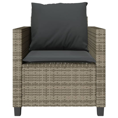 3Dílný Bistro Set S Poduškami Šedý Polyratan