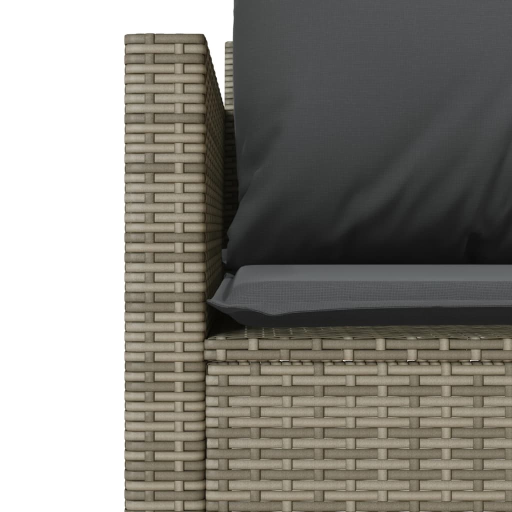 3Dílný Bistro Set S Poduškami Šedý Polyratan