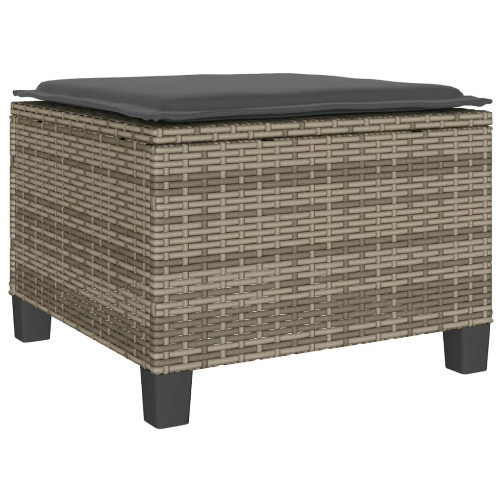 3Dílný Bistro Set S Poduškami Šedý Polyratan