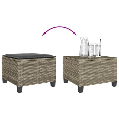 3Dílný Bistro Set S Poduškami Šedý Polyratan
