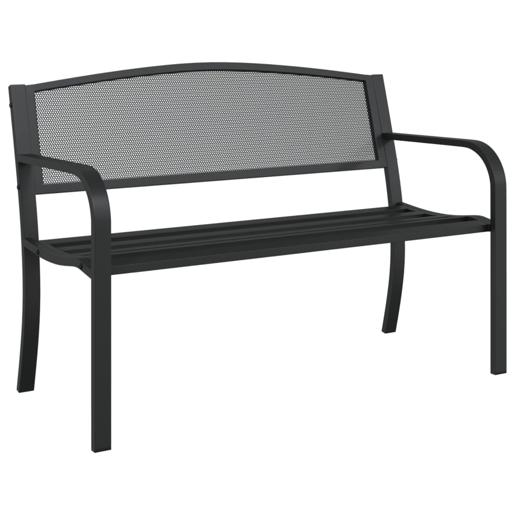 Zahradní Lavice 119 Cm Černá Ocel