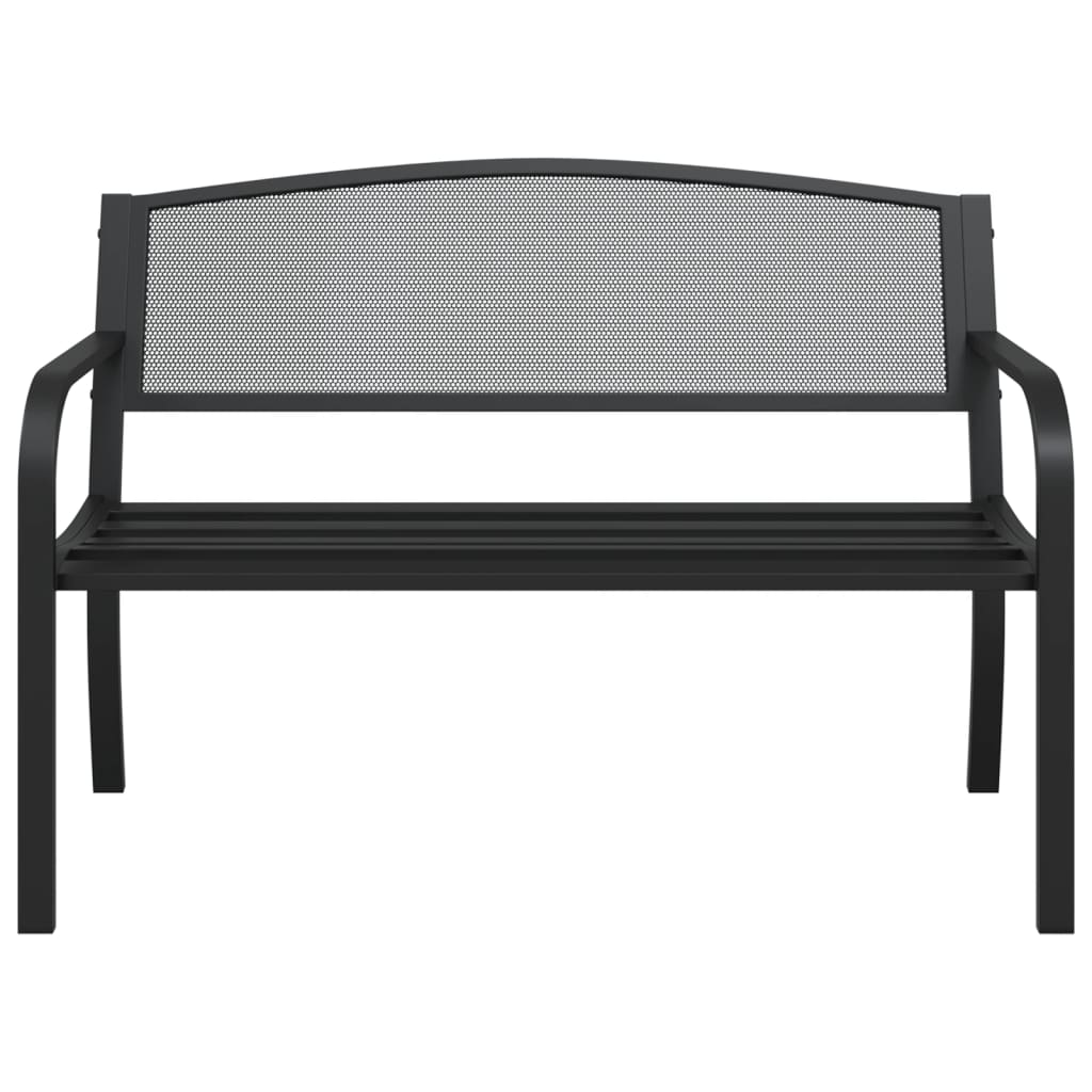 Zahradní Lavice 119 Cm Černá Ocel