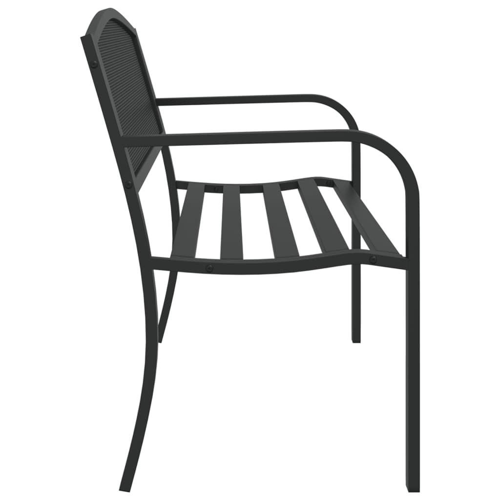 Zahradní Lavice 119 Cm Černá Ocel
