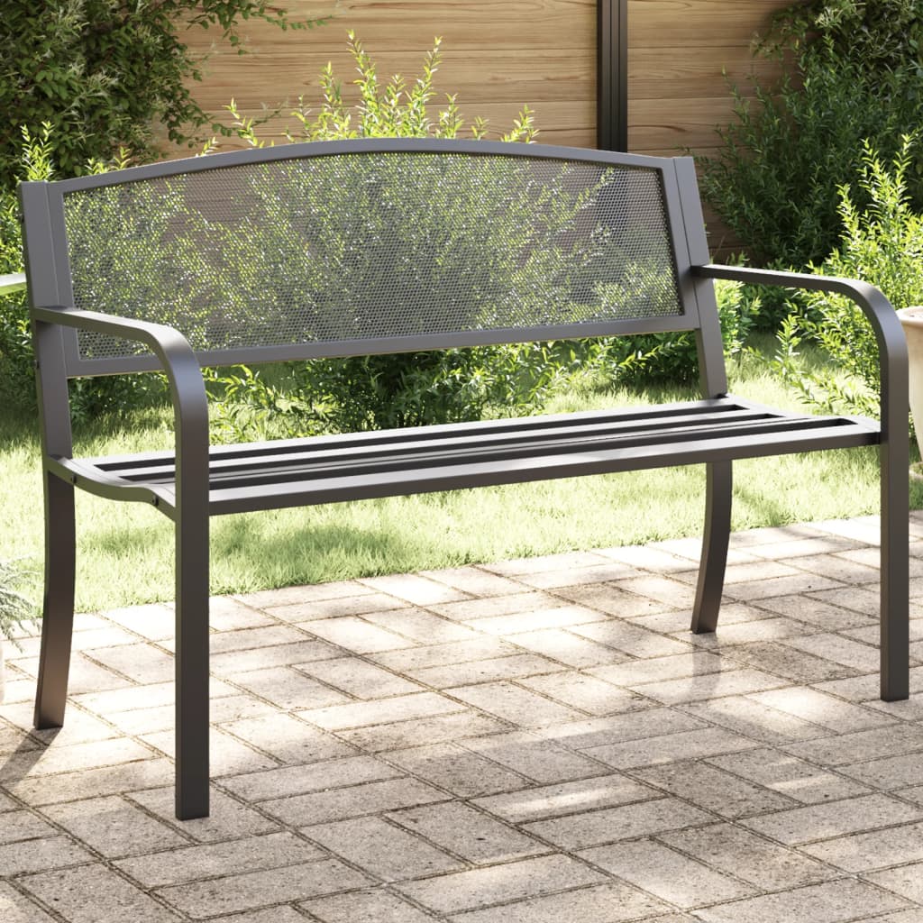 Zahradní Lavice 119 Cm Černá Ocel