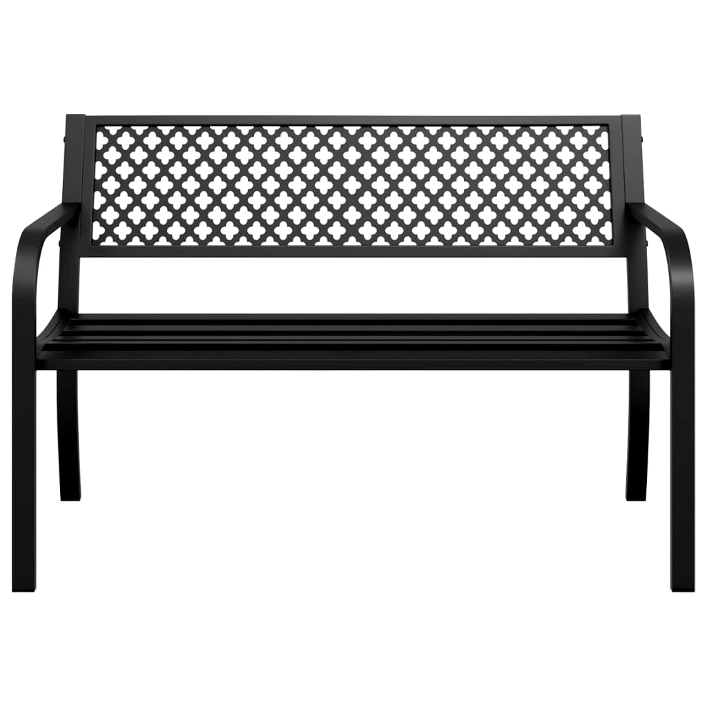 Zahradní Lavice 119 Cm Černá Ocel
