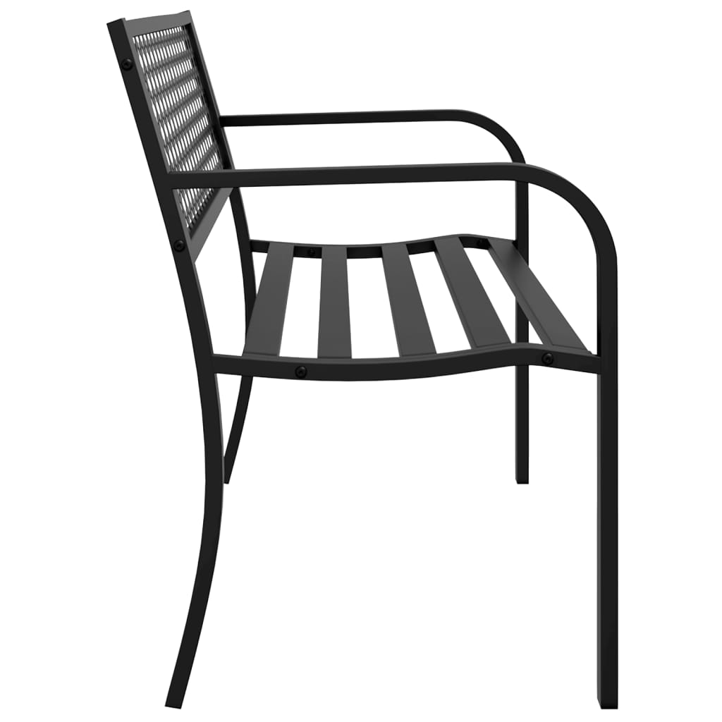 Zahradní Lavice 119 Cm Černá Ocel
