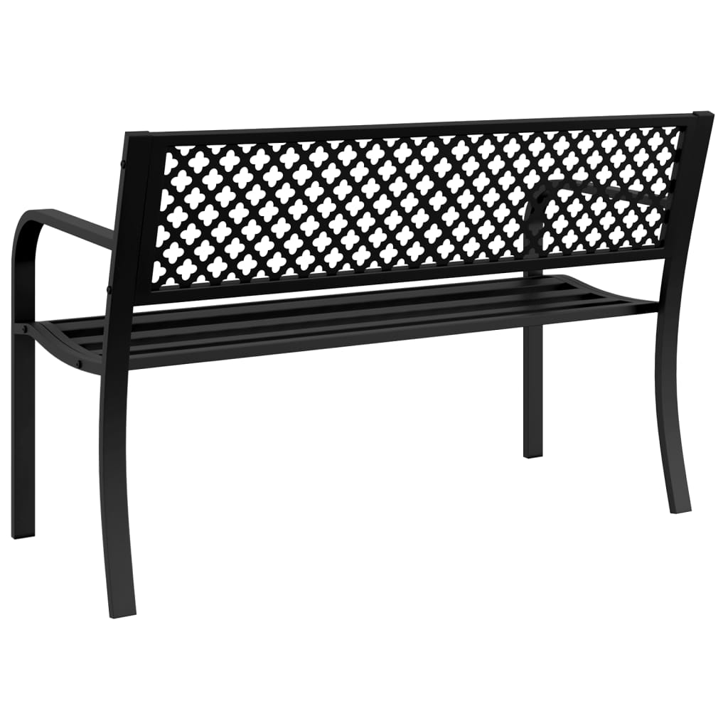 Zahradní Lavice 119 Cm Černá Ocel