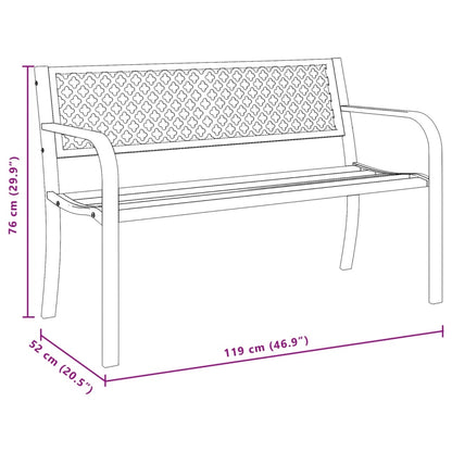 Zahradní Lavice 119 Cm Černá Ocel