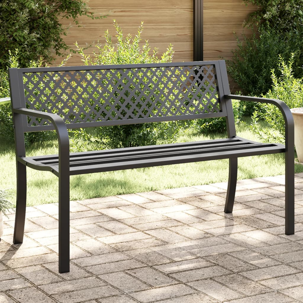 Zahradní Lavice 119 Cm Černá Ocel