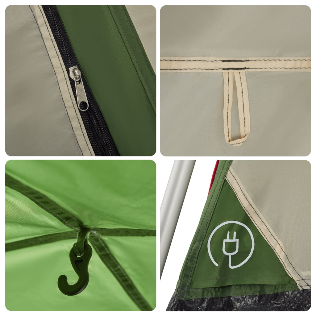 Kempingový Stan Kabinový Pro 4 Osoby Zelený Rychloupínací