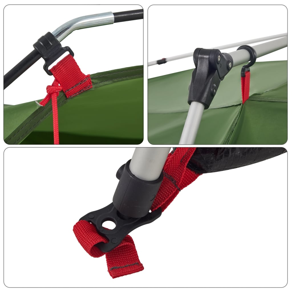 Kempingový Stan Kabinový Pro 4 Osoby Zelený Rychloupínací