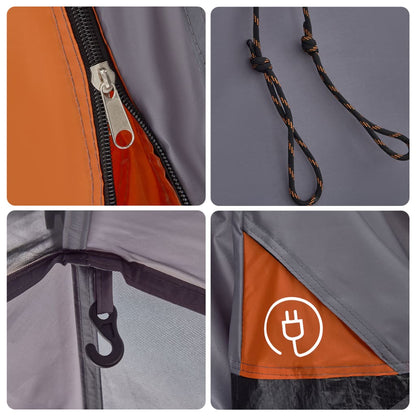 Kempingový Stan Kupole 3 Osoby Šedý A Oranžový Rychloupínací