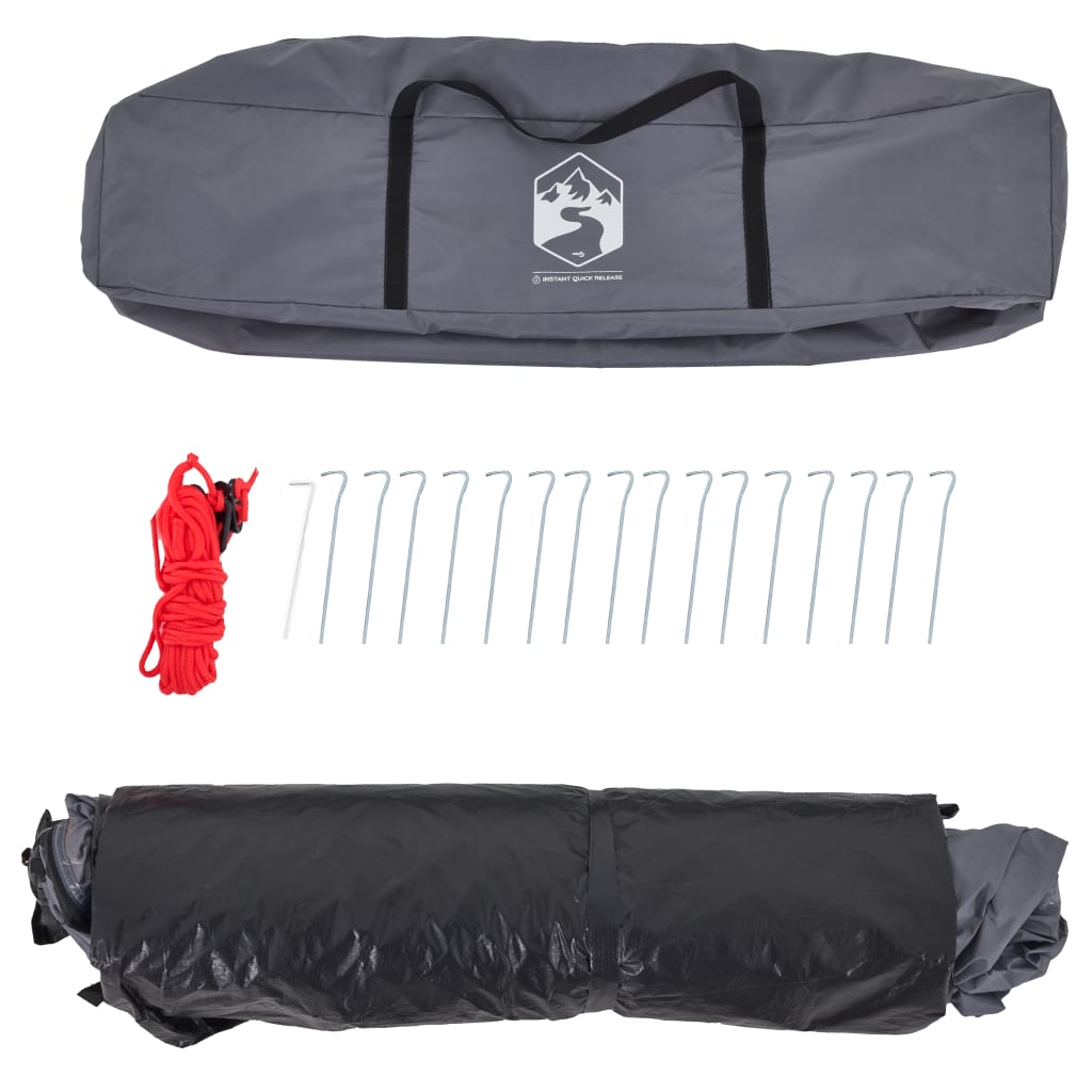 Kempingový Stan Kupole 3 Osoby Šedý A Oranžový Rychloupínací