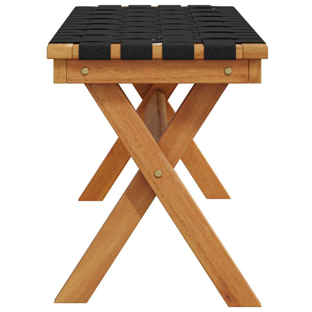 Zahradní Lavice Černá Masivní Akáciové Dřevo A Textil