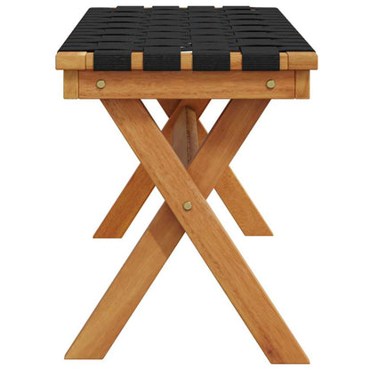 Zahradní Lavice Černá Masivní Akáciové Dřevo A Textil