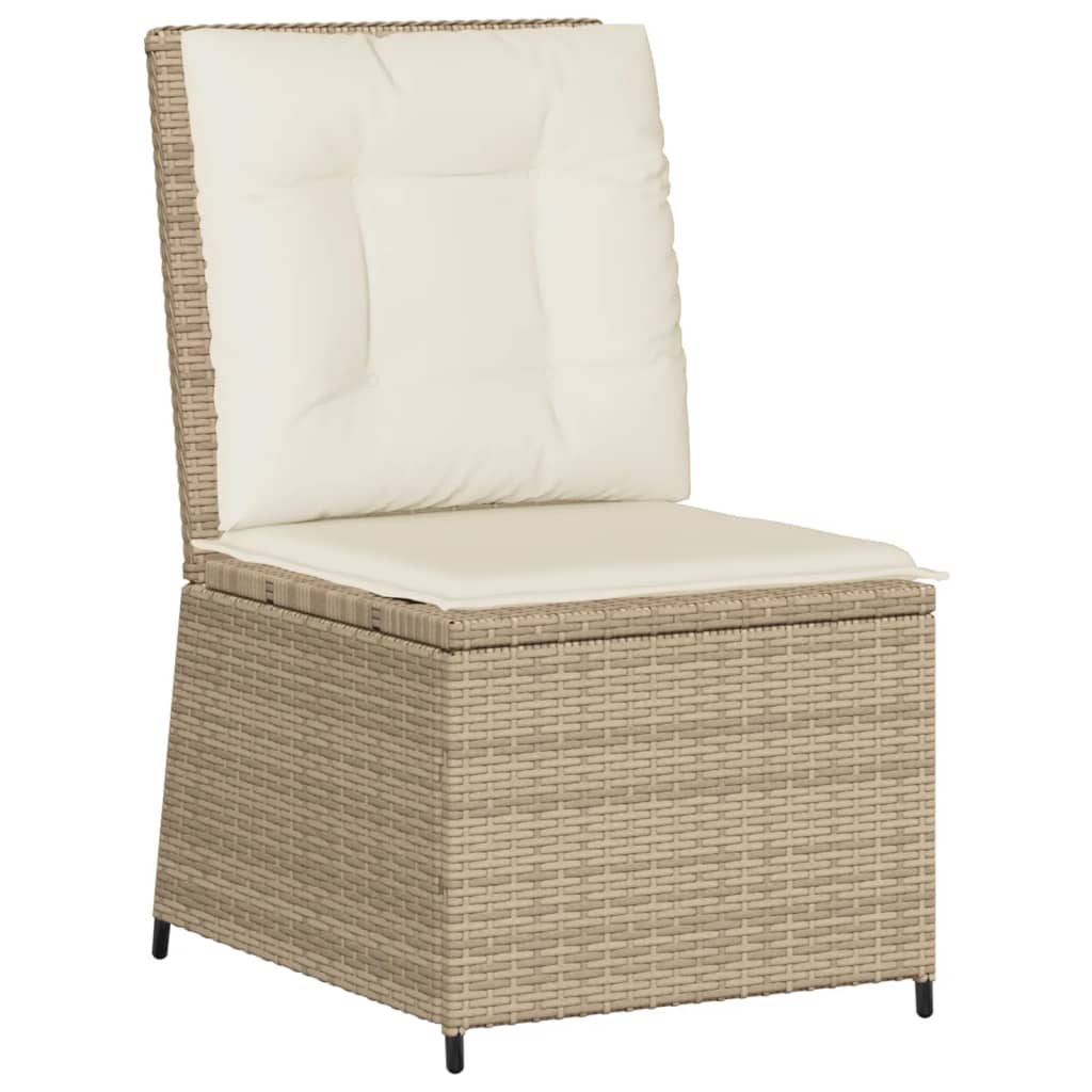 Polohovací Zahradní Pohovka S Poduškami Béžová Polyratan