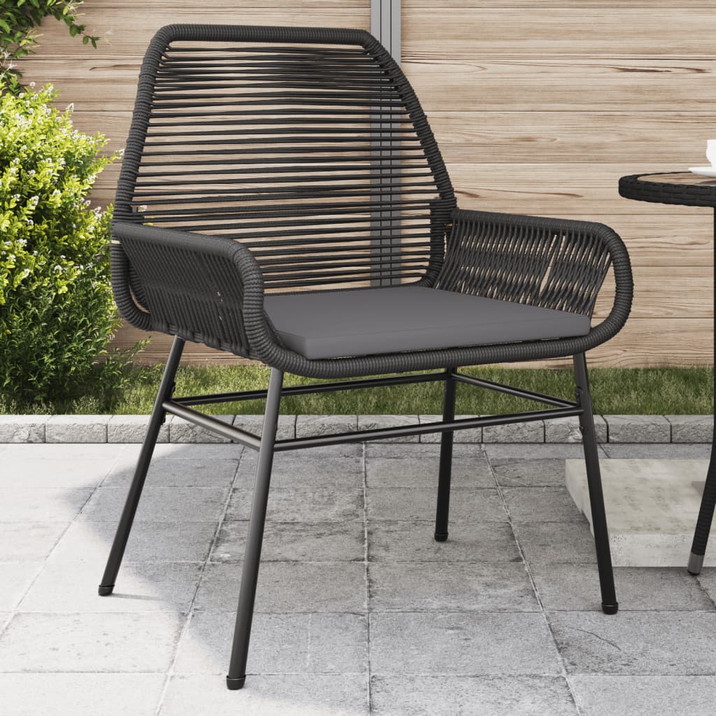 Zahradní Židle 2 Ks S Poduškami Černé Polyratan