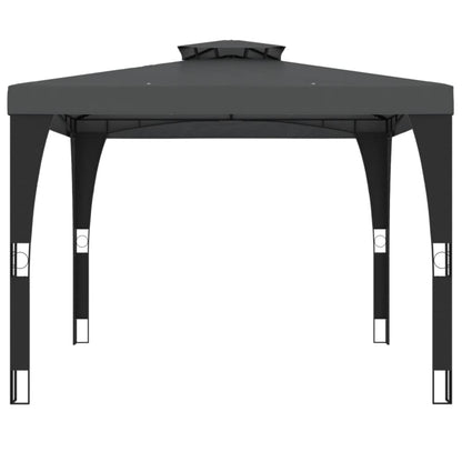 Altán S Dvojitou Střechou Antracitový 2,98 X 2,98 M Ocel